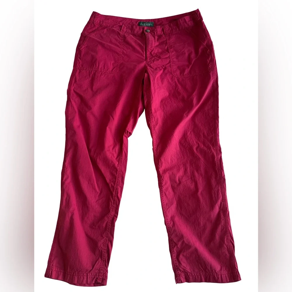 LRL LAUREN JEANS CO Women’s Red Cotton Chino Cotton Straight Leg Pants Sz 14 - Picture 1 of 9
